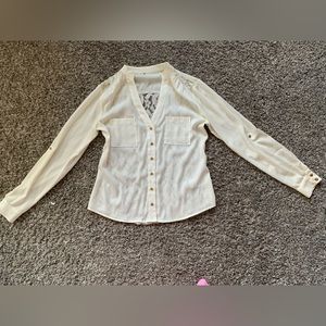 BeBe Cream Shear Blouse